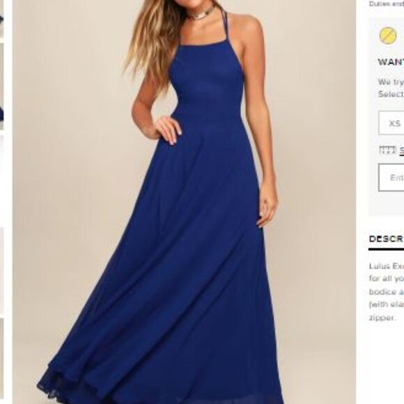 Lulus - Bariano Melissa Navy Blue Maxi Dress - Size Small - Picture 1 of 12